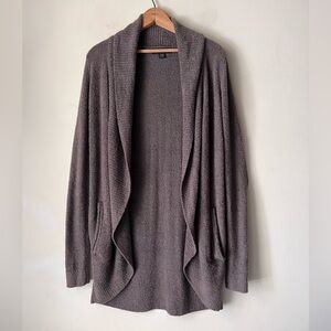 Barefoot Dreams CozyChic Lite Gray Open Front Cardigan size XS/S Pockets